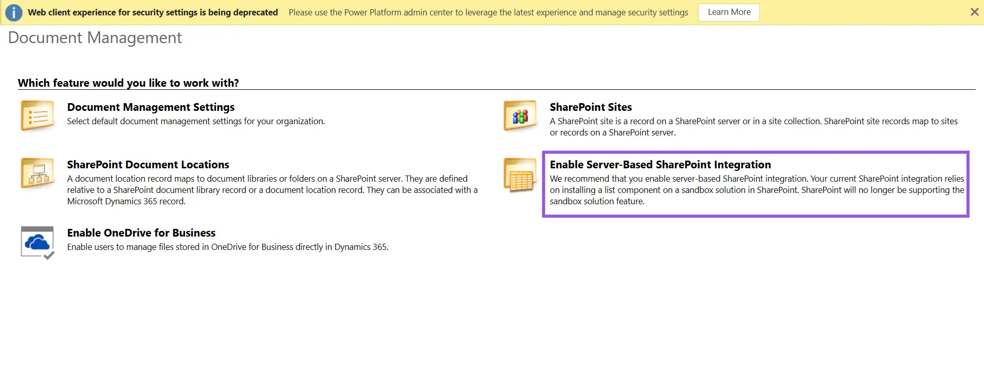 Enable Server-Based SharePoint Integration Enable Server-Based SharePoint Integration